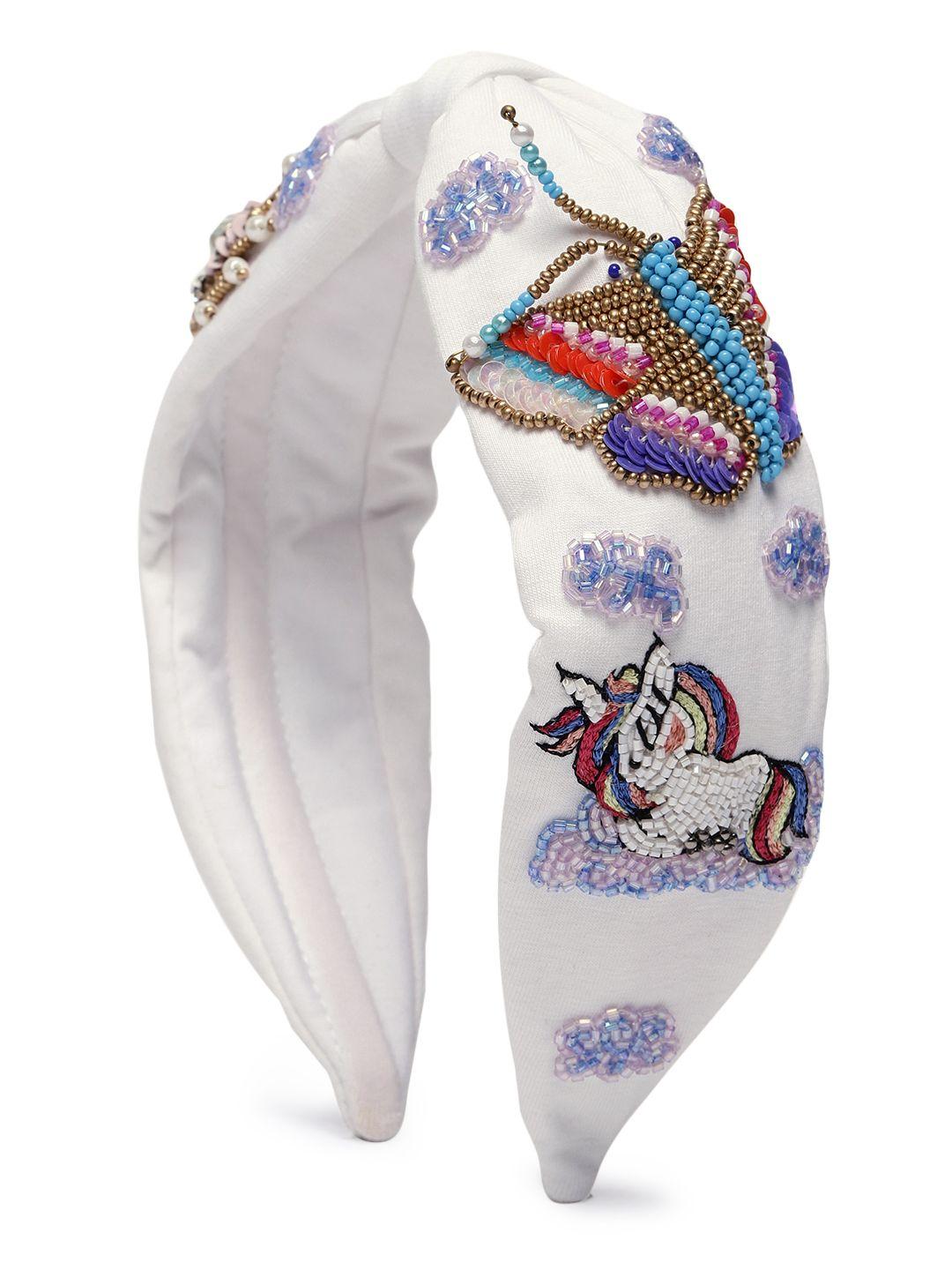 elaa girls white fairy land motifs embellished hairband