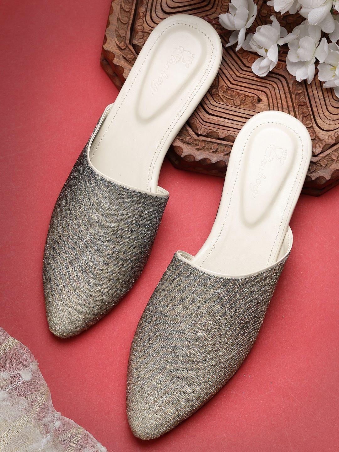 elanberg pointed toe textured mules