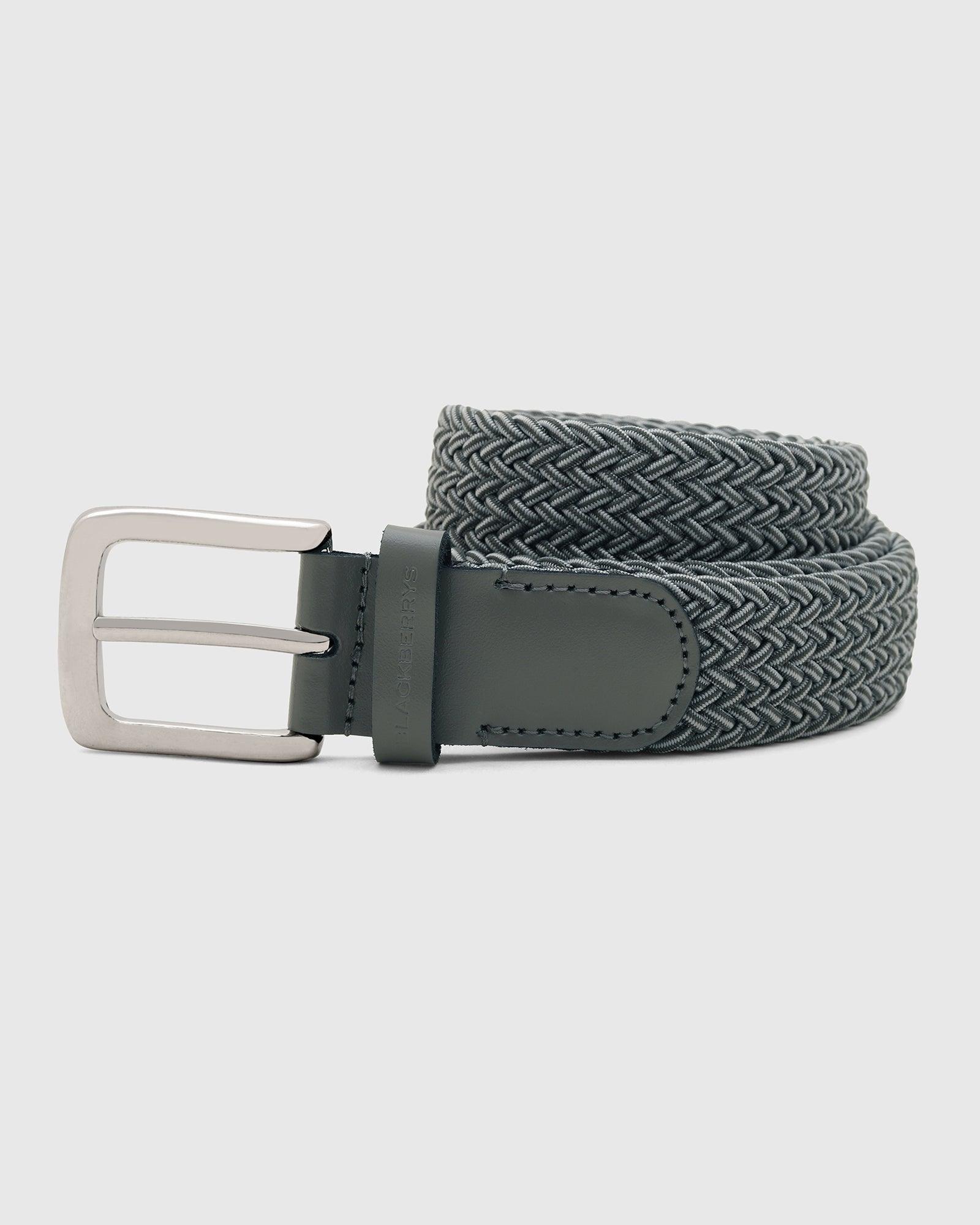 elastic grey textured belt - salyer