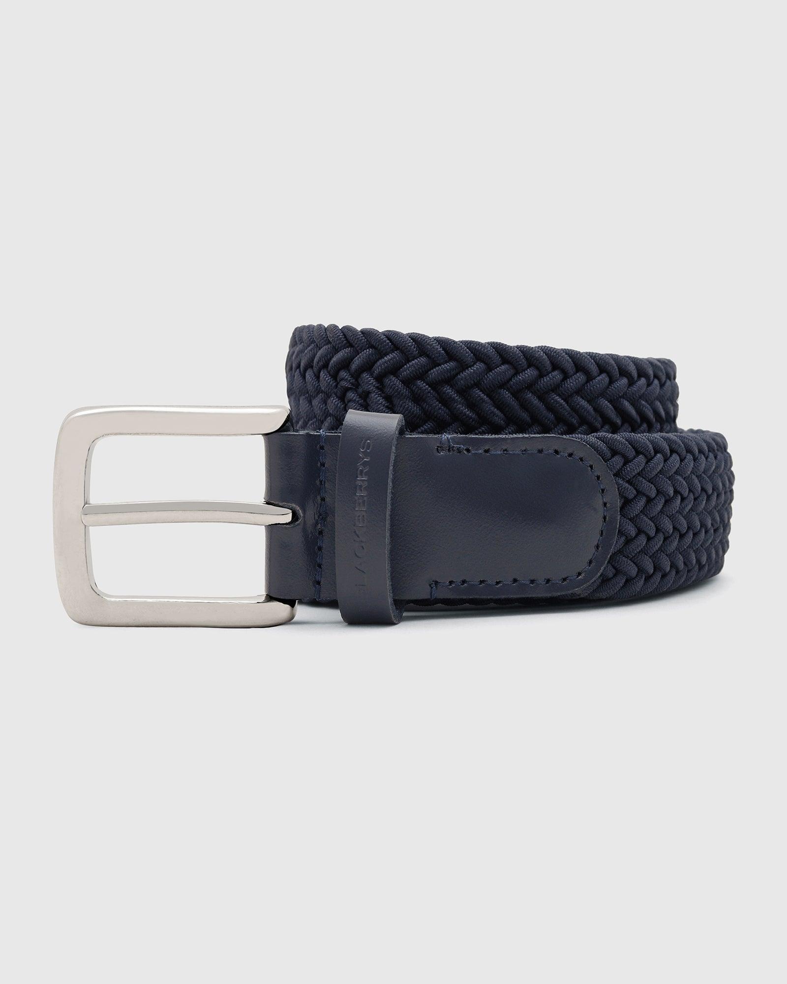 elastic navy textured belt - salyer