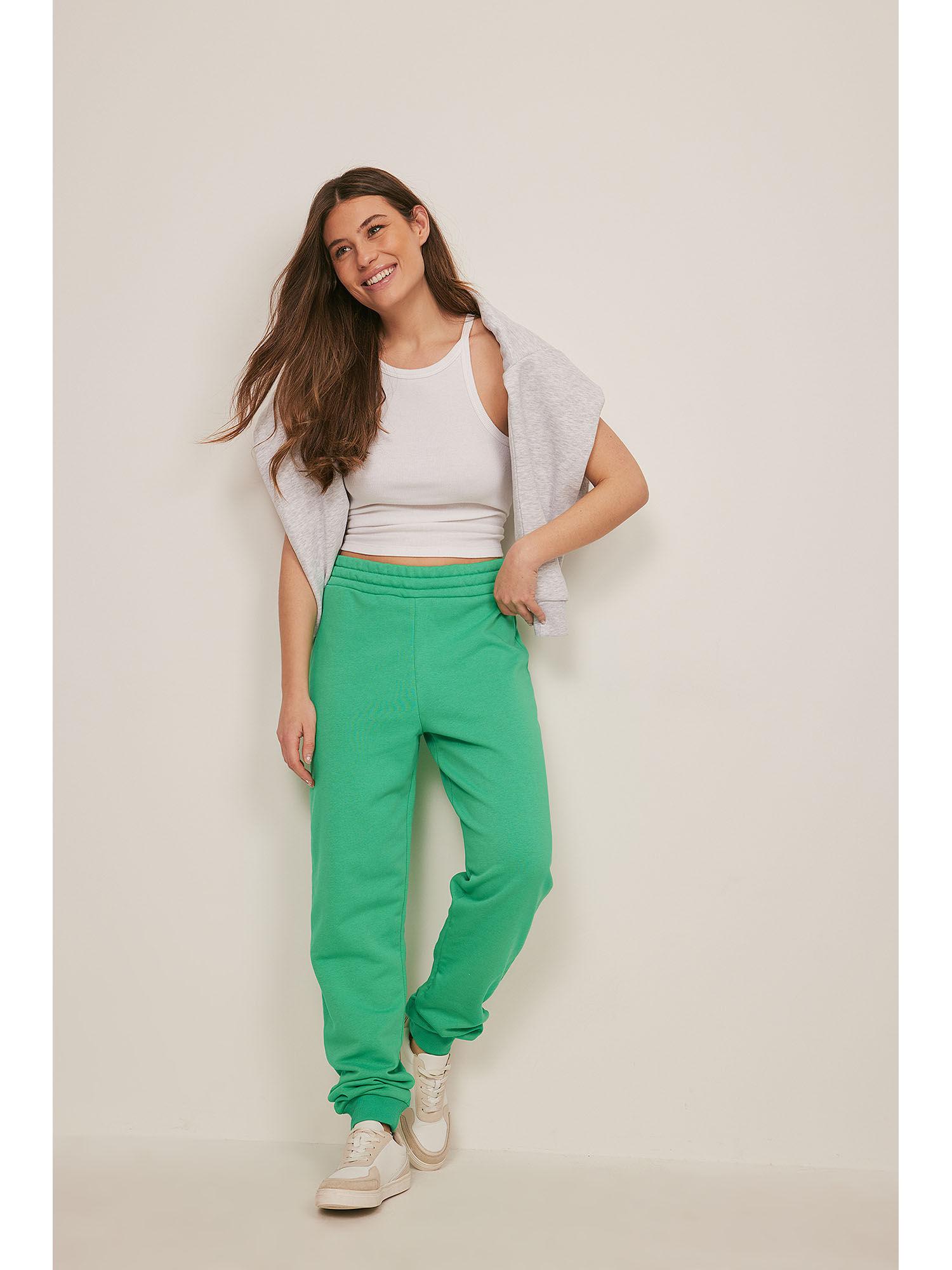 elastic waist detailed sweatpants-green