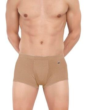 elasticated waist trunks with double stitched hem