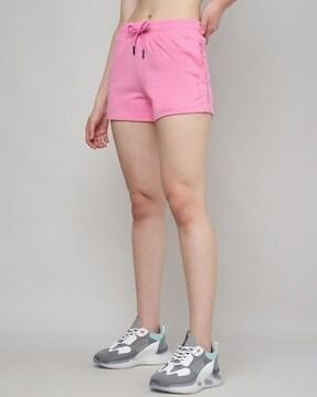 elasticated drawstring waist shorts