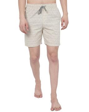 elasticated shorts with waist tie-up