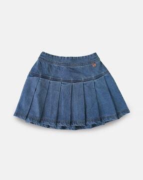 elasticated waist a-line skirt