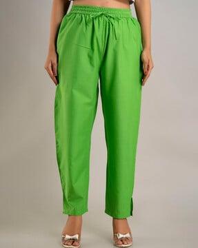 elasticated waist ankle-length palazzos