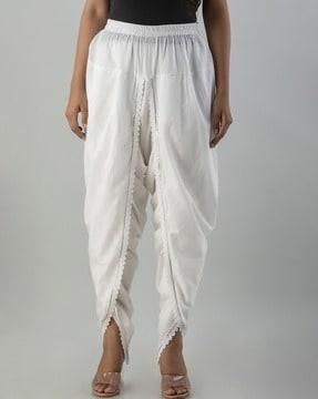 elasticated waist ankle-length pants