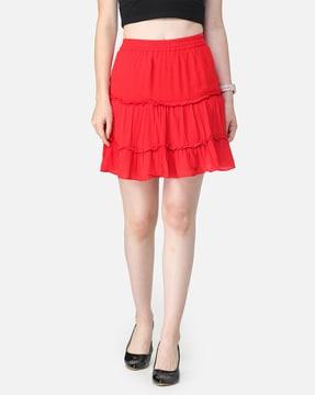 elasticated waist flared skirt