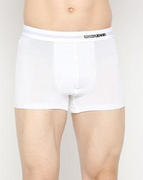 elasticated waist trunks with placement logo