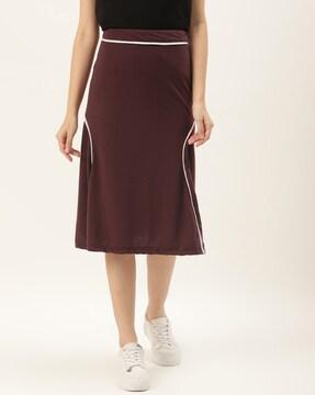 elasticated waistband flared skirt