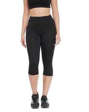 elasticated waistband relaxed fit capris