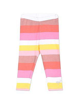elasticized waist striped leggings
