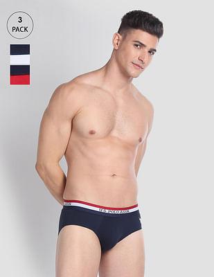 elasticized waist solid eb002 briefs  - pack of 3
