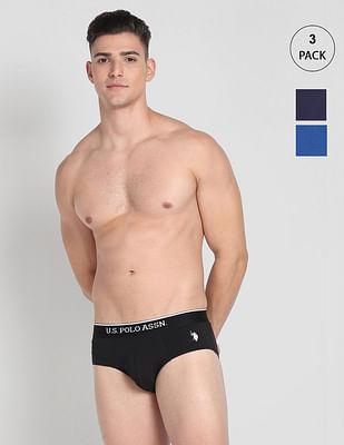 elasticized waist solid eb004 briefs  - pack of 3