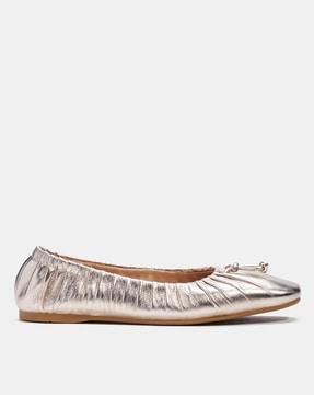 eleanor metallic slip-on flat sandals