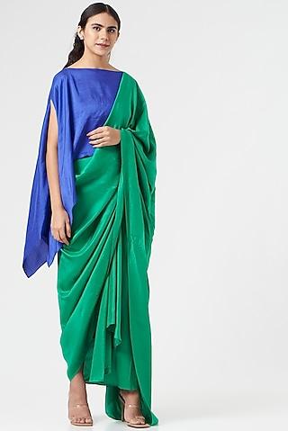 electric blue silk cape