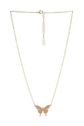 elegant delicate chic gold toned buttefly pendant necklace