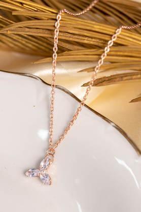 elegant rose gold diamonti necklace