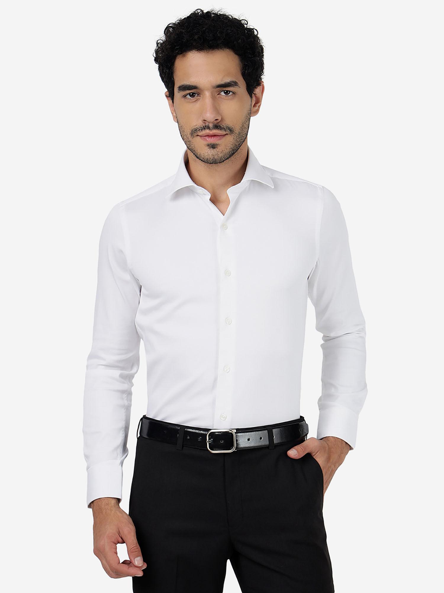 elegant white formal men's shirt