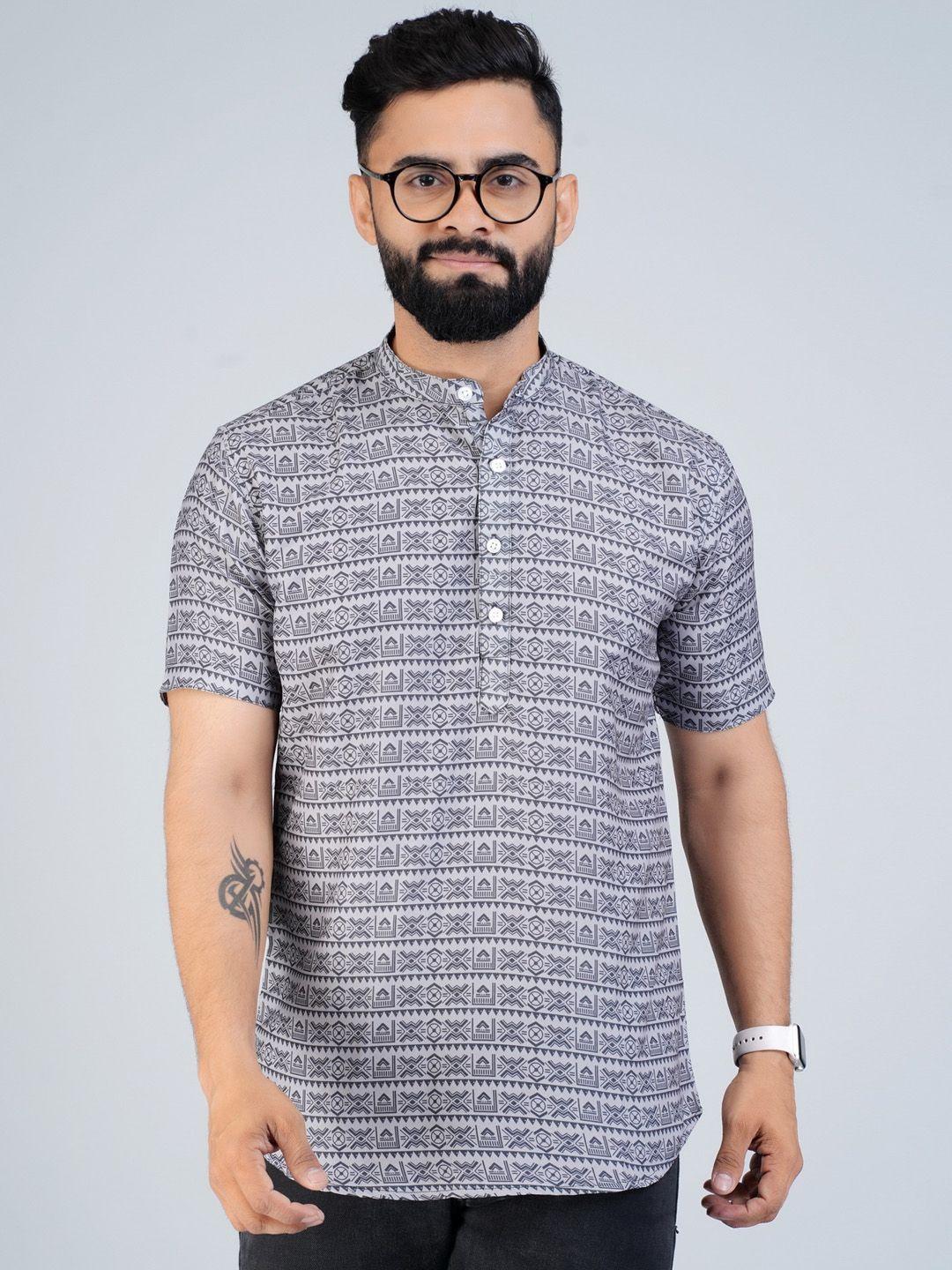 elepants geometric printed regular fit shirt