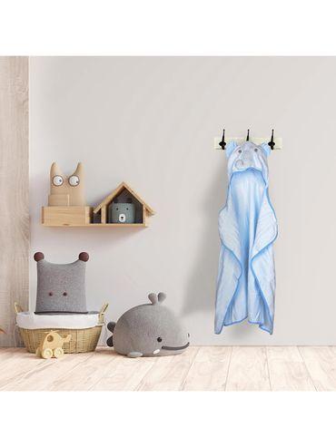 elephant blue animal face hooded towel