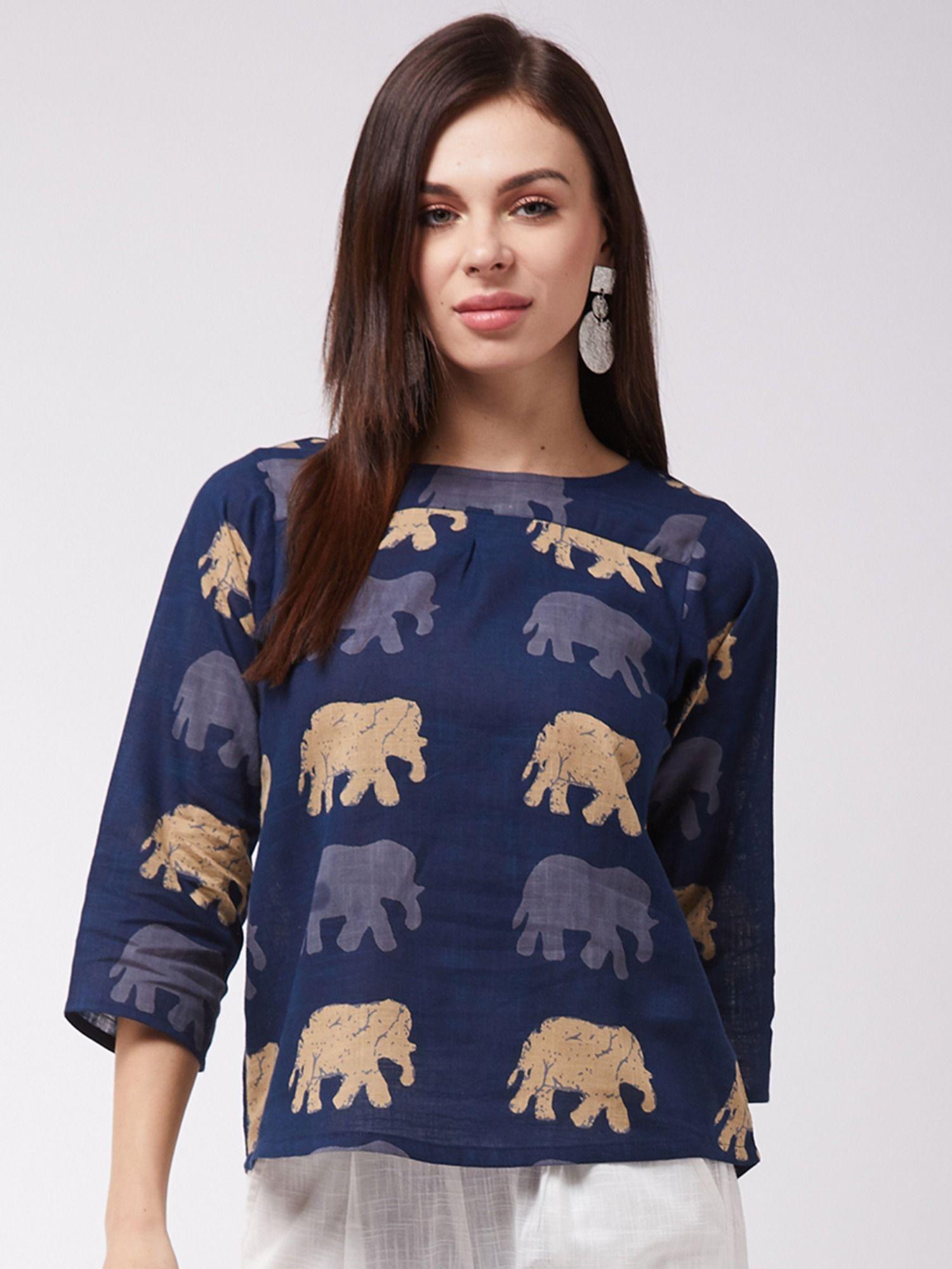 elephant print top