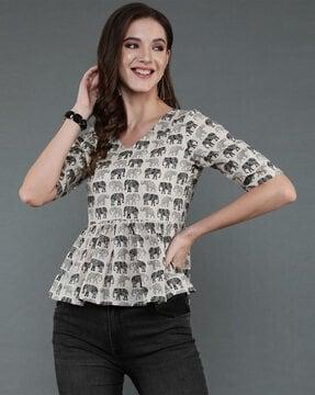 elephant print top