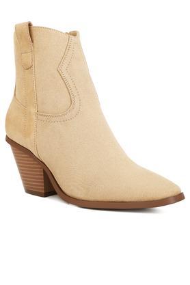 elettra ankle length cowboy women's boots - natural