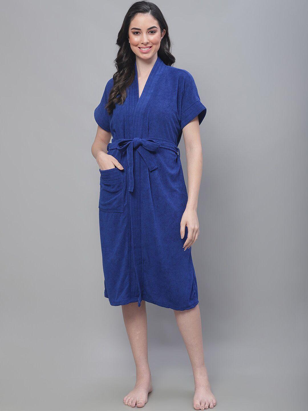 elevanto women micro terry bath robe with belt