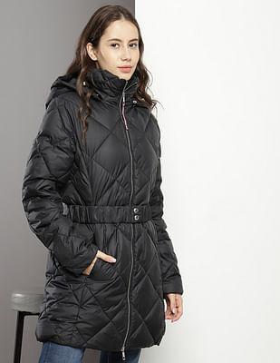 elevated belted quilted jacket