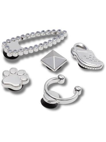 elevated silver sport jibbitz shoe charm - (pack of 5)