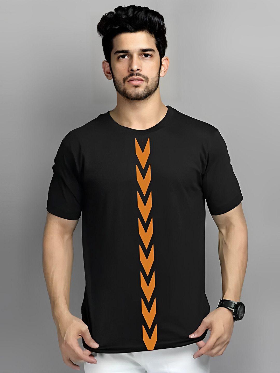 elibolz men black striped henley neck t-shirt