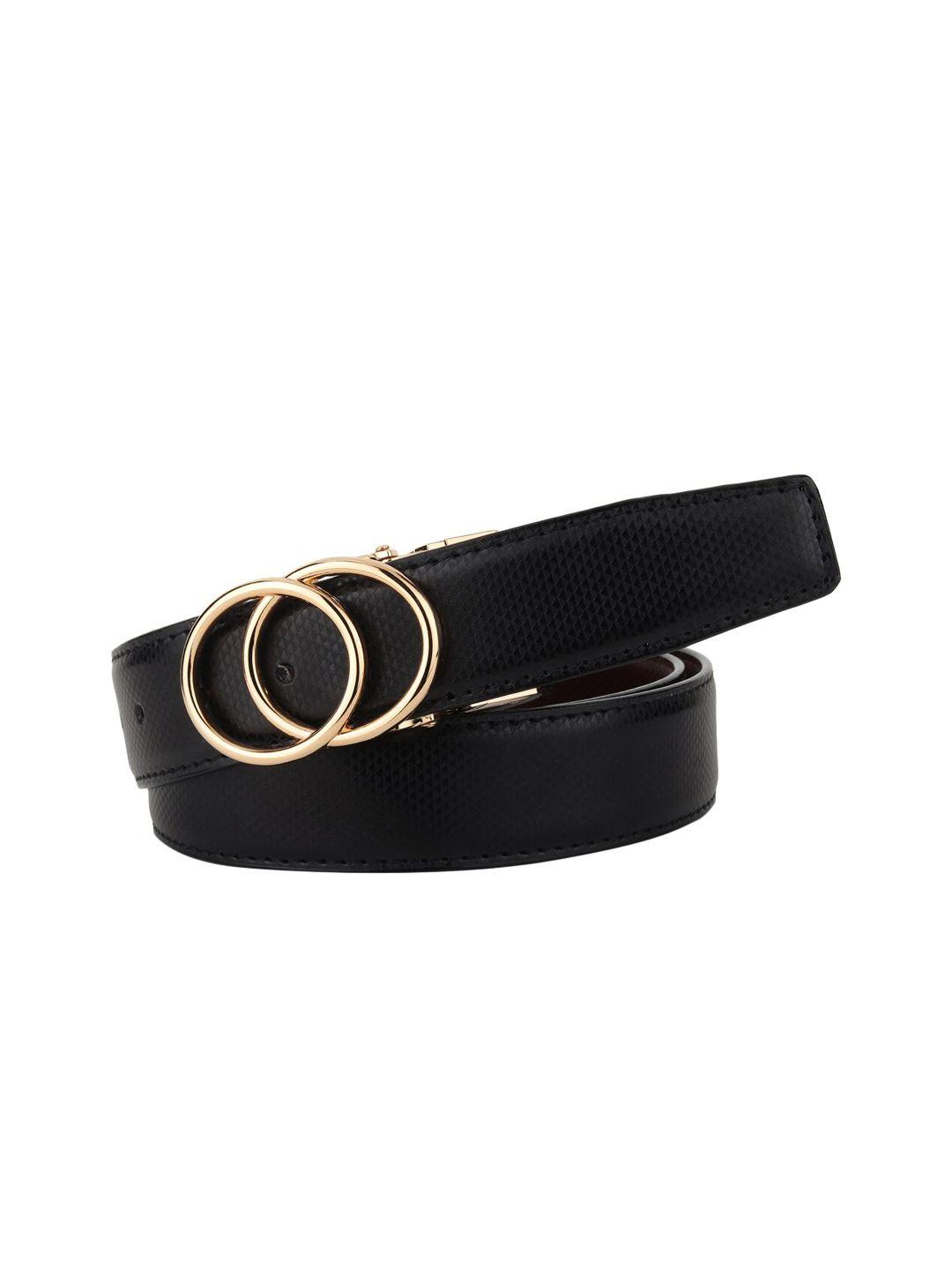 elite crafts men gold-toned & black solid casual belt