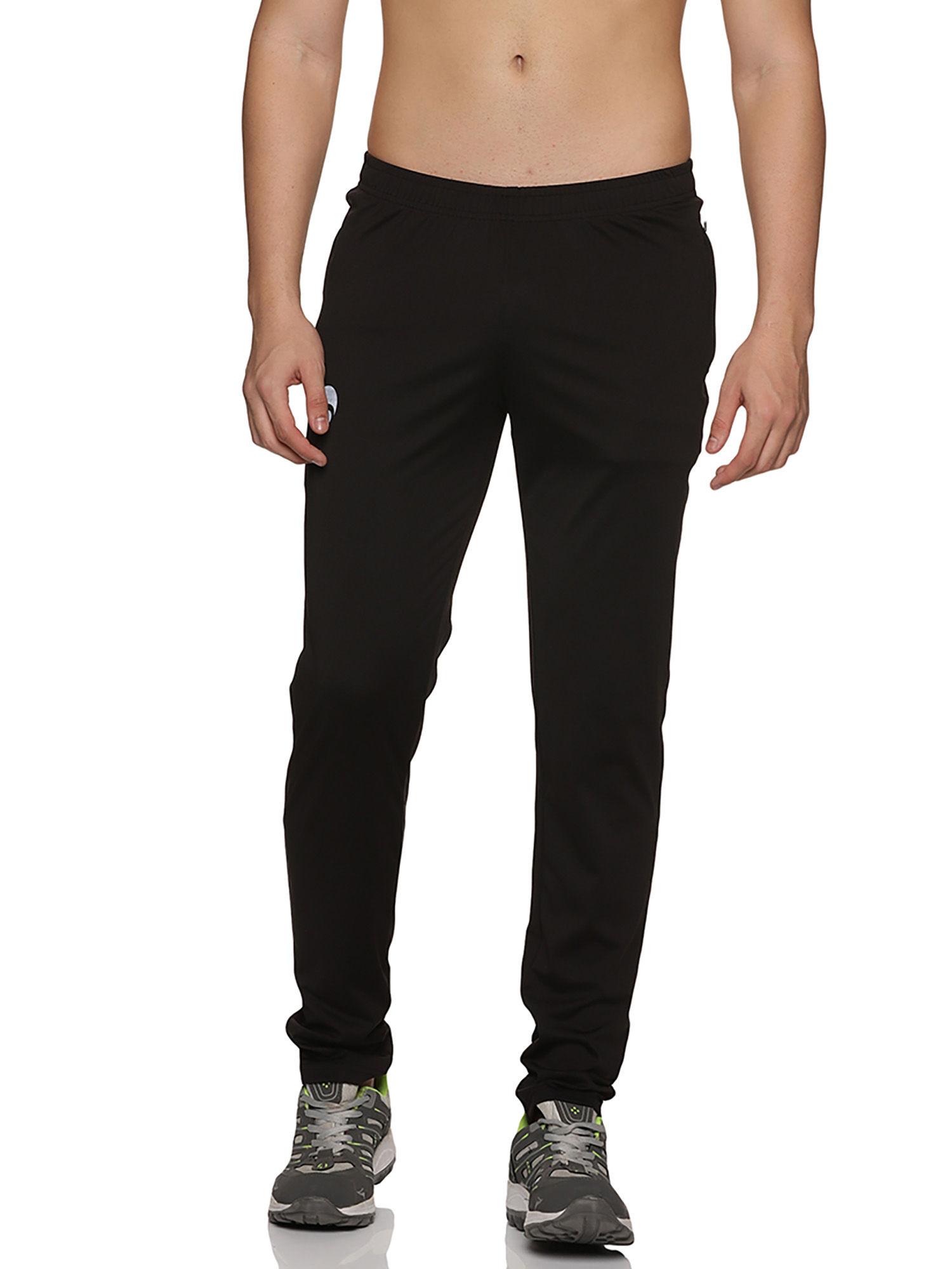 elite trackpant with zipper pockets training workout athletic for men black