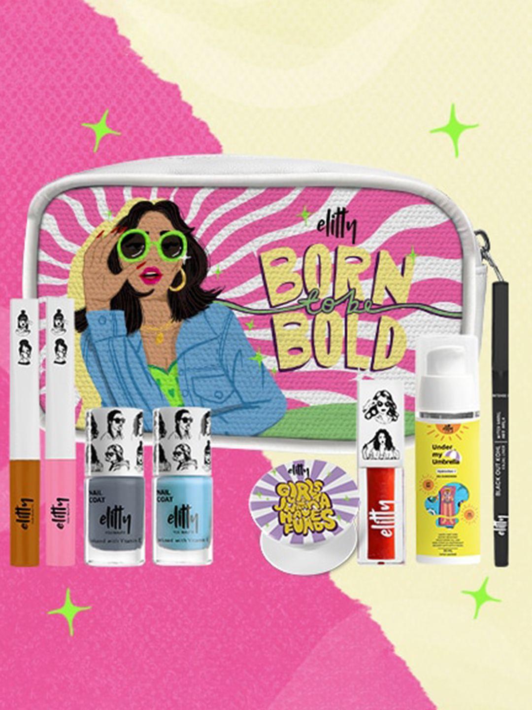 elitty born to be bold set of 7 complete makeup kit with pouch- 600gm