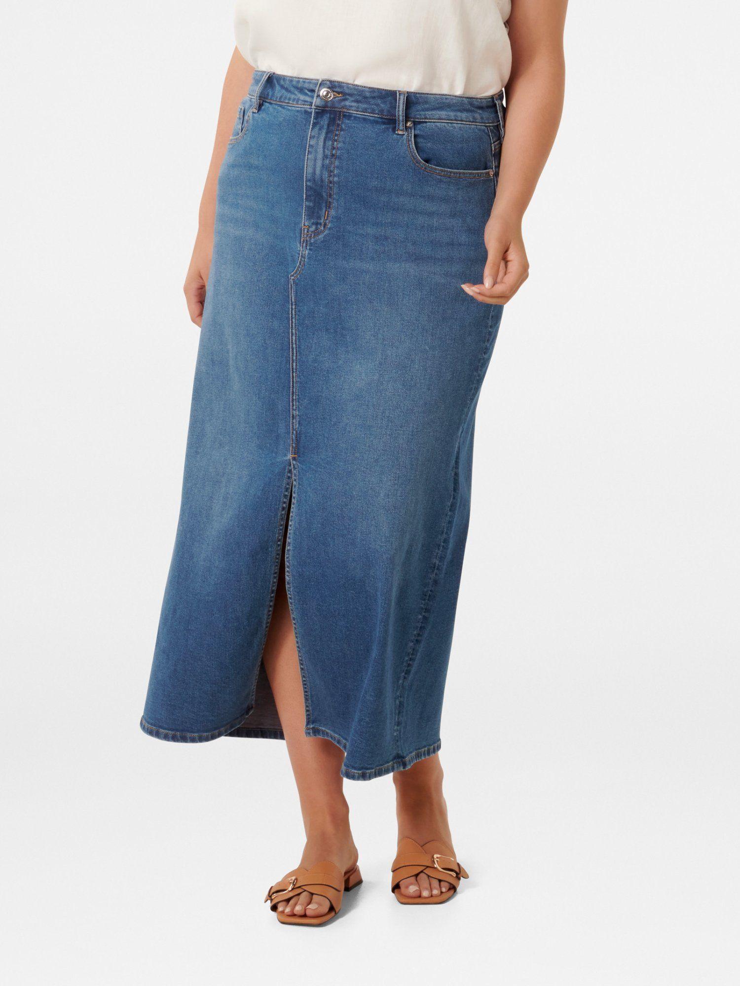 ella curve denim midi skirt