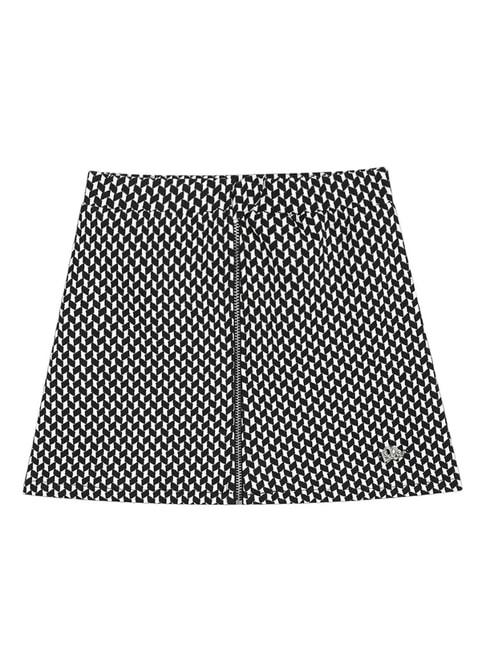 elle-kids-black-&-white-printed-skirt