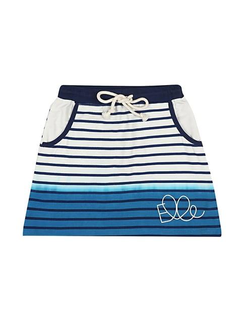 elle kids blue cotton striped skirt