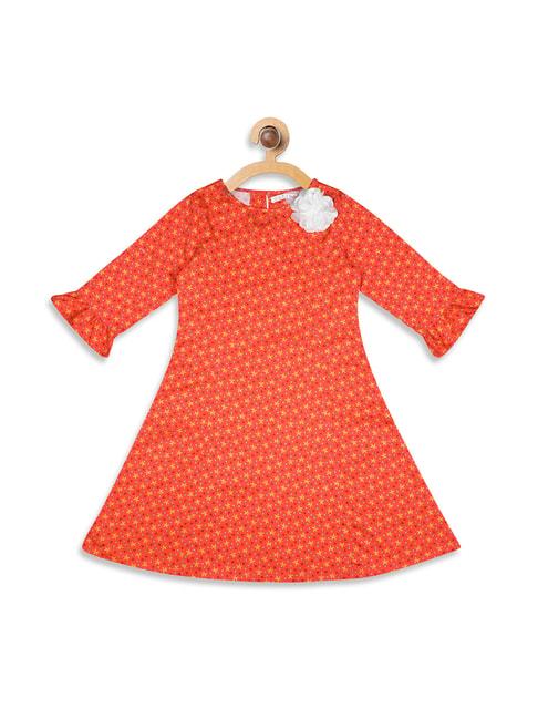 elle kids orange printed dress