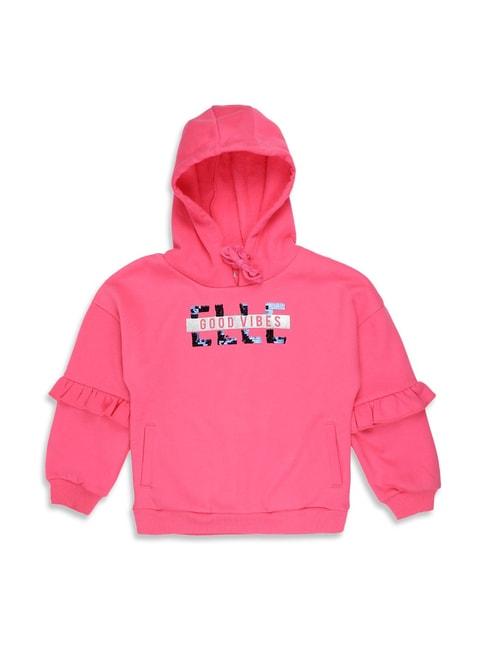 elle kids pink embellished hoodie