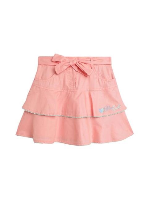 elle kids pink solid skirt