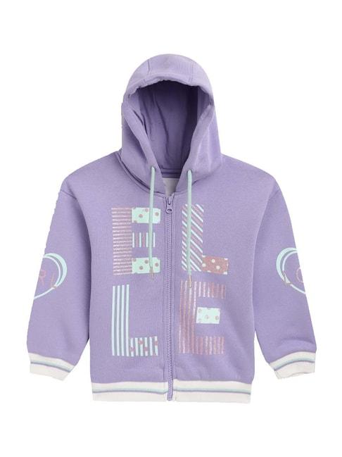 elle kids purple regular fit hoodie