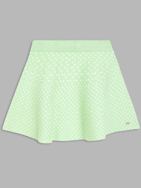 elle kids sea green printed skirt