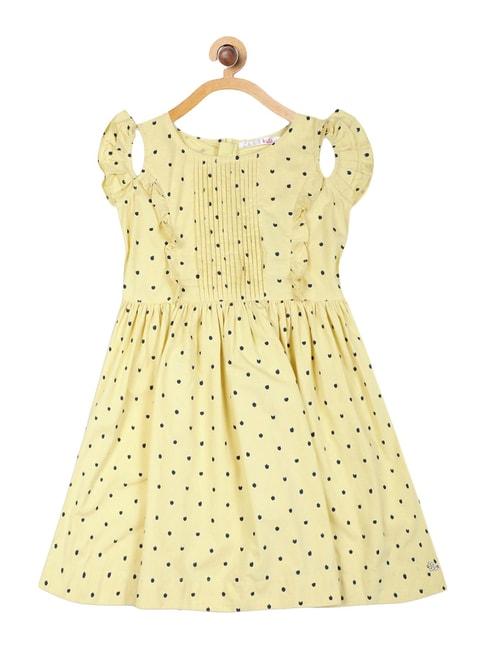 elle kids yellow cotton printed dress