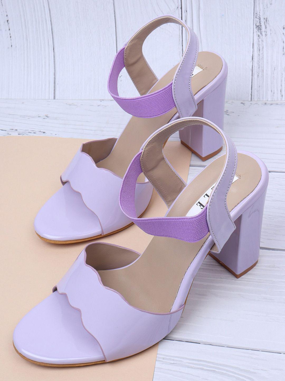 elle lavender block heels