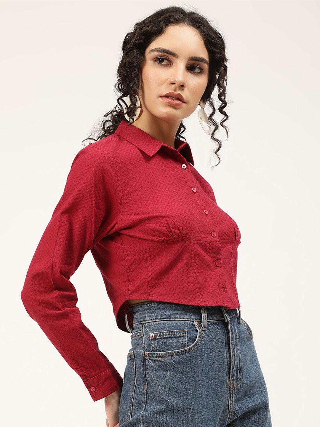 elle women red shirt style top