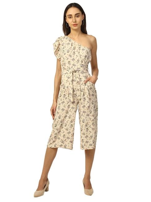 elle beige printed jumpsuit