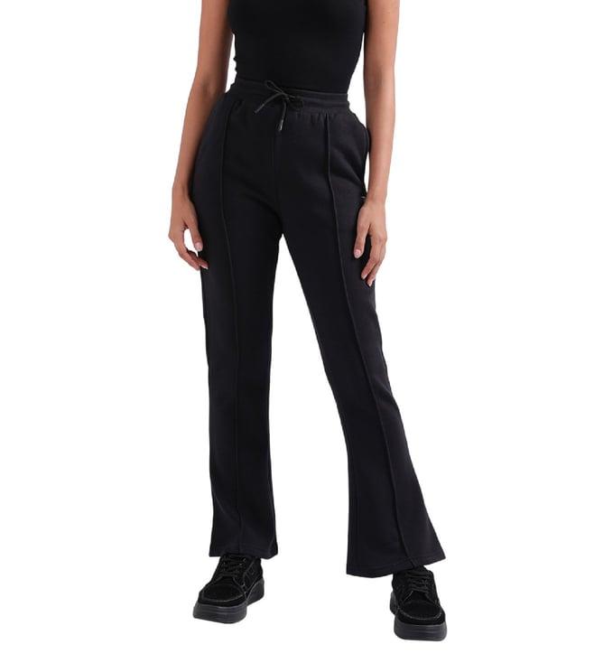 elle black fashion relaxed fit trackpants