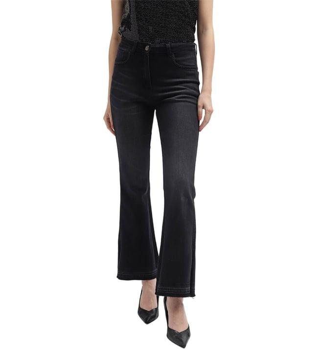 elle bootcut black mid rise jeans