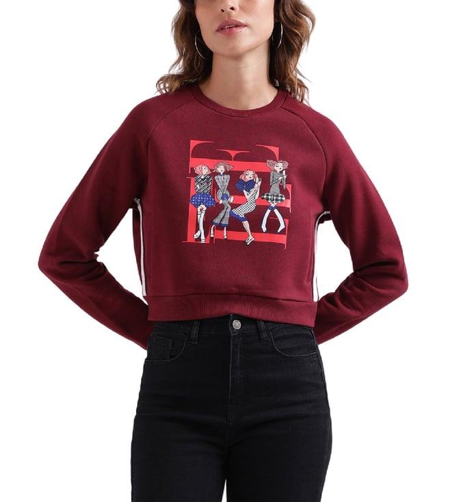 elle bordeaux fashion boxy fit sweatshirt